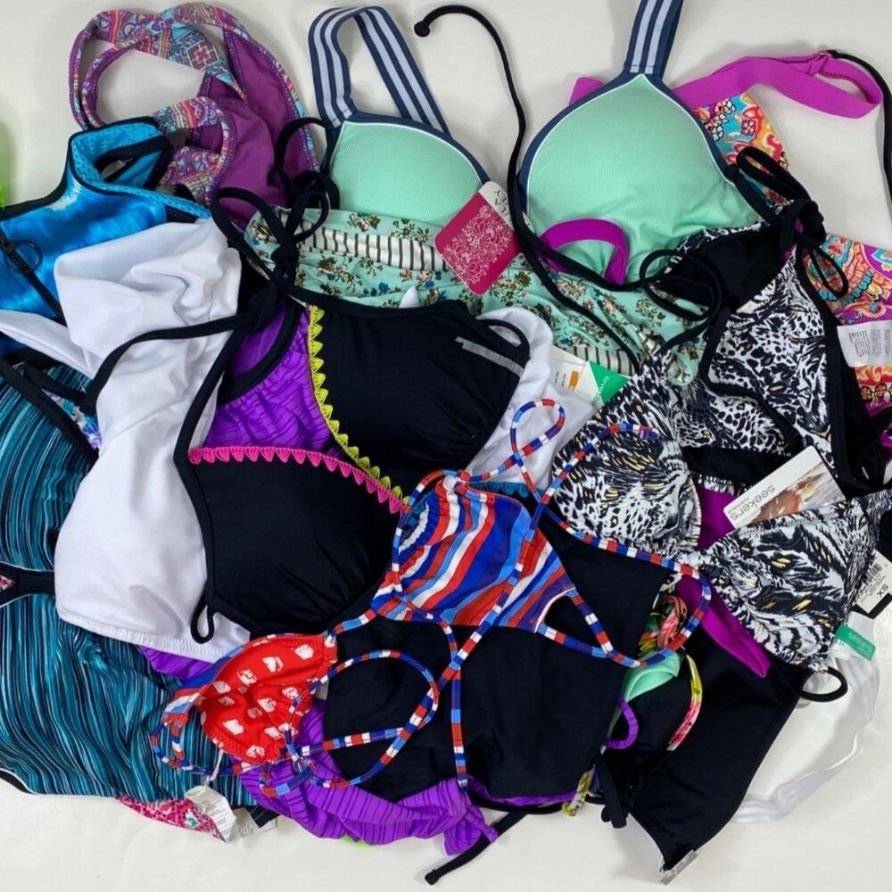 Reseller Bundle Womens Swimsuit Variety Mixed Sizes Styles 17 Piece Bundle Box A